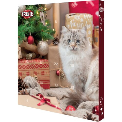 TRIXIE Adventskalender für Katzen: 24 Türchen mit Snacks (versch. Geschmacksr.), ideal zum Verwöhnen in der Weihnachtszeit.