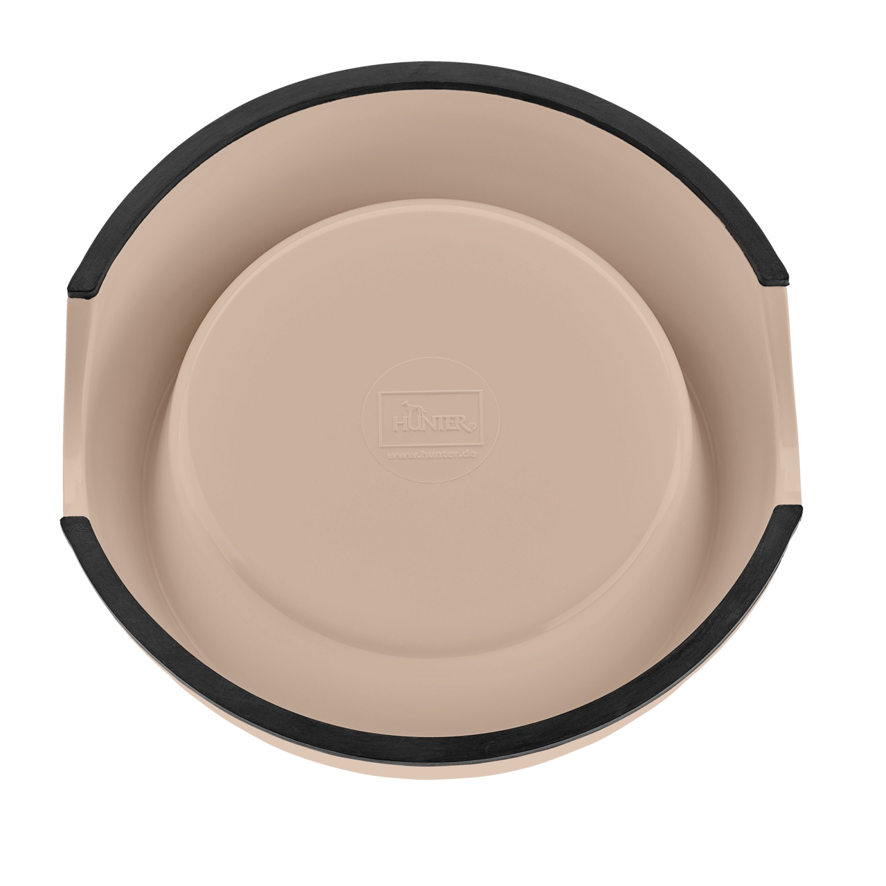 HUNTER Futternapf für Hunde, beige, robustes Material, rutschfester Gummirand, HUNTER-Logo, ideal für sauberes & sicheres Füttern.