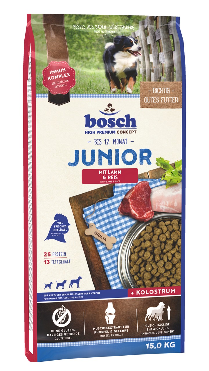Bosch Junior Lamm & Reis Hunde Trockenfutter 15 kg