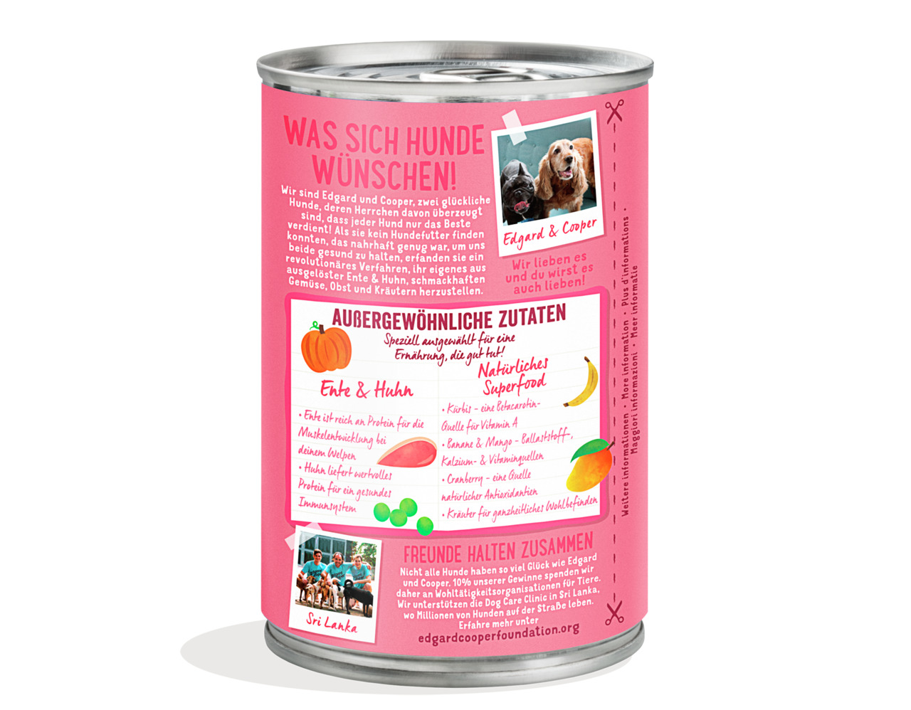Edgard & Cooper Ente & Huhn, 400 g, für Hunde. Natürl. Zutaten: Ente, Huhn, Gemüse, Obst, Kräuter. Ideal für bewusste Hundehalter.