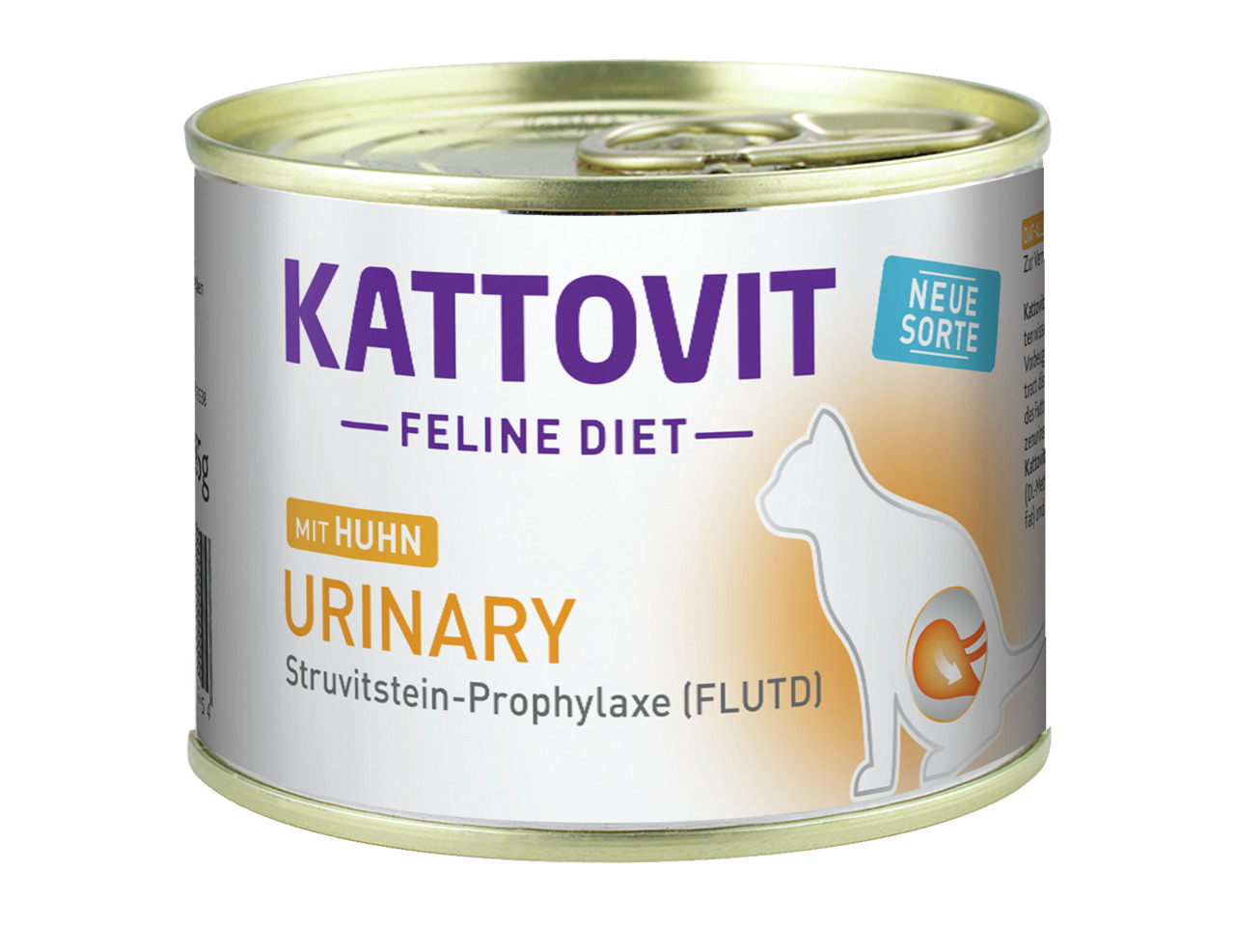 Kattovit Feline Diet Urinary Huhn, für Katzen mit FLUTD/Struvitstein-Prophylaxe, 85 g Nassfutter, neue Sorte.