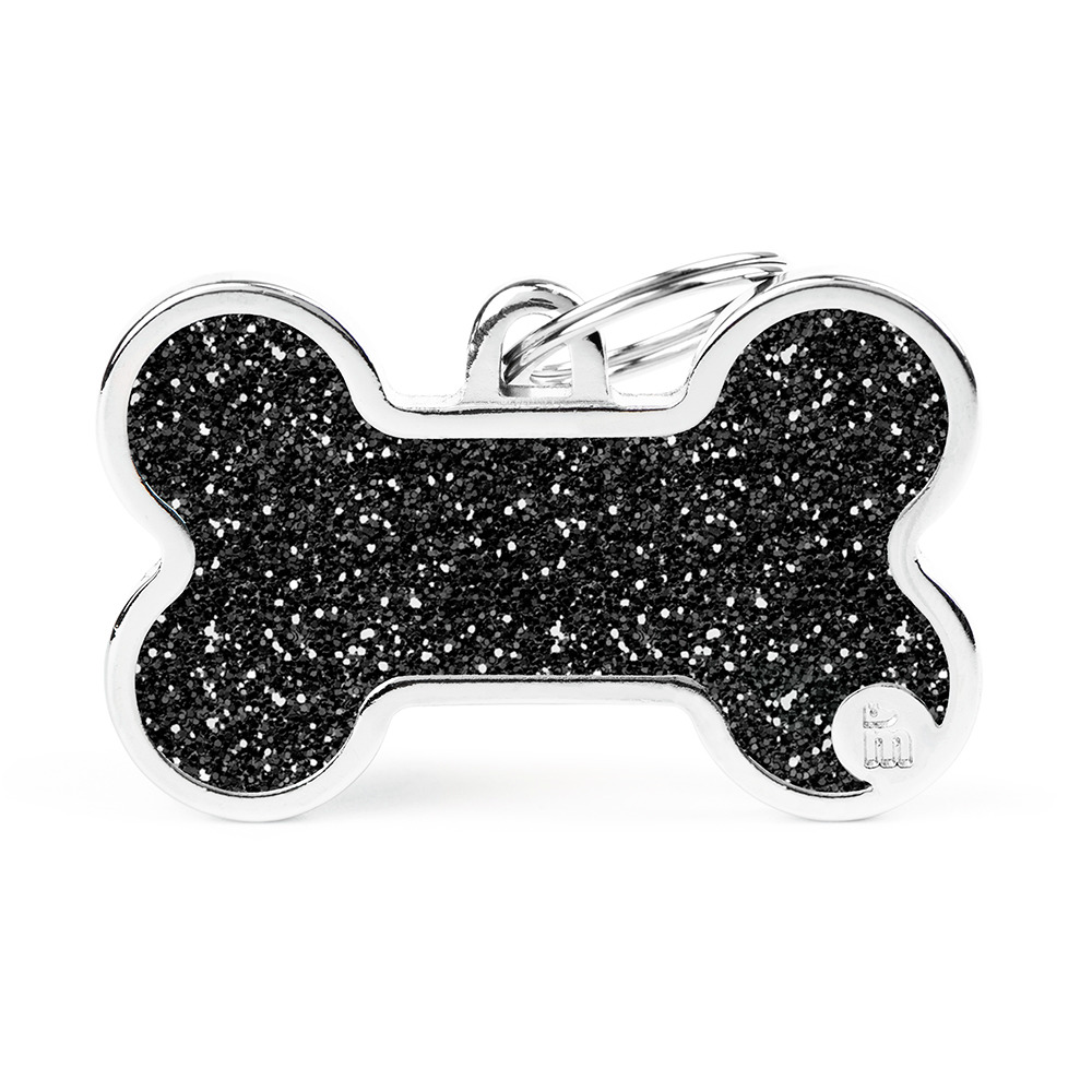 MY FAMILY Bone XL Glitter black