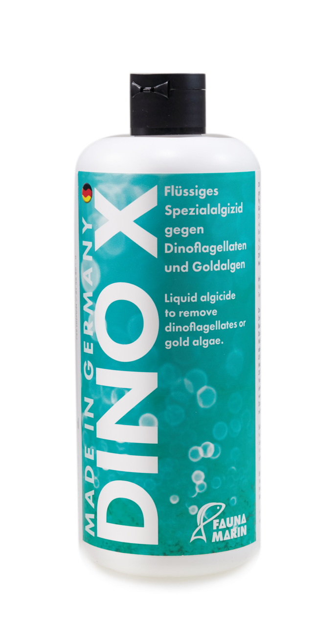 Fauna Marin DINO X, flüssiges Spezialalgizid gegen Dinoflagellaten & Goldalgen, 500 ml, modernes Design, Made in Germany.