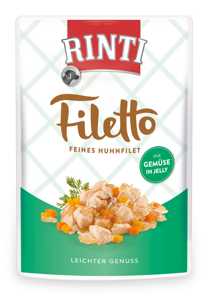 RINTI Filetto Huhn & Gemüse in Jelly 100g Beutel Hundenassfutter