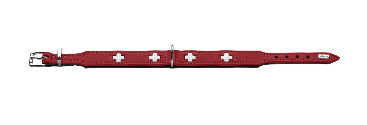 HUNTER Halsband Swiss 37 rot/schwarz