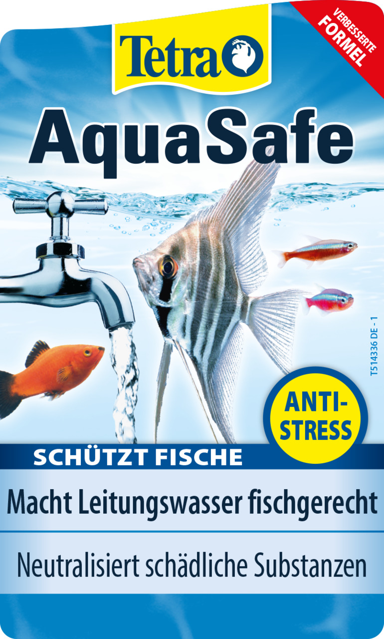 Tetra AquaSafe, für Aquarienfische, neutralisiert Schadstoffe, macht Leitungswasser fischgerecht, Anti-Stress, 500 ml.