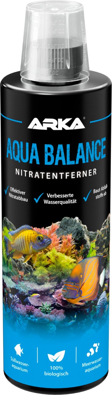ARKA Aqua Balance Nitratentferner für Süß- und Meerwasseraquarien, verbessert Wasserqualität, 100% biologisch.
