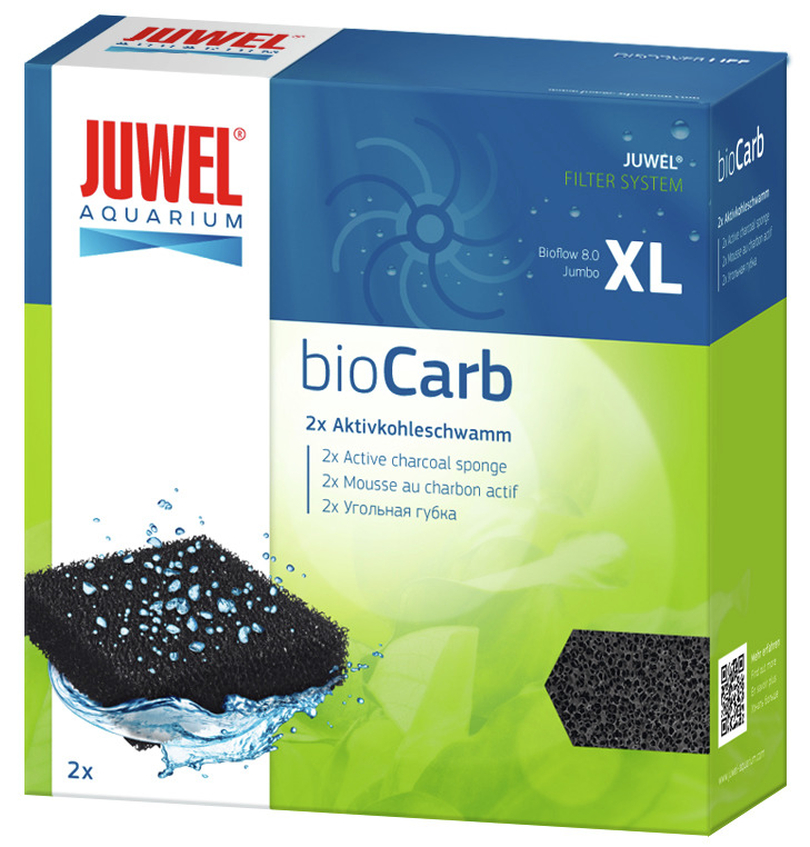 JUWEL Aquarium JUWEL bioCarb 2x Aktivkohleschwamm, für Aquarienbesitzer, Filtermedien, entfernt Schadstoffe-Gerüche, 2 Schwämme.