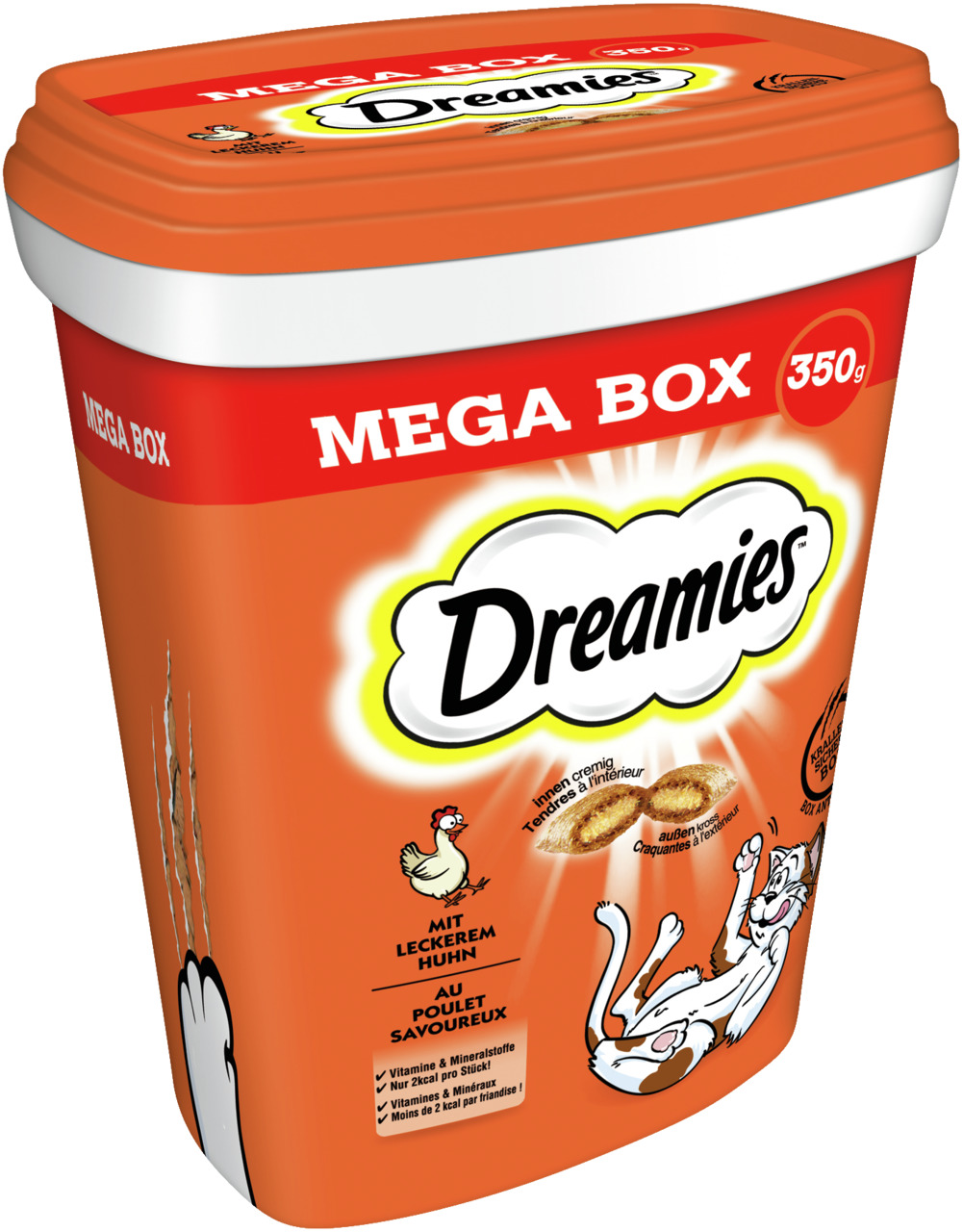 Dreamies Mega Box Katzensnacks Huhn, 350 g: Knusprig außen, cremig innen, 