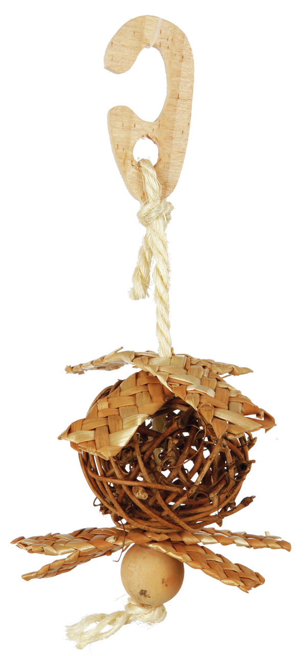 Trixie Natura Weidenball am Sisalseil Vogel Spielzeug 5,5 x 15 cm