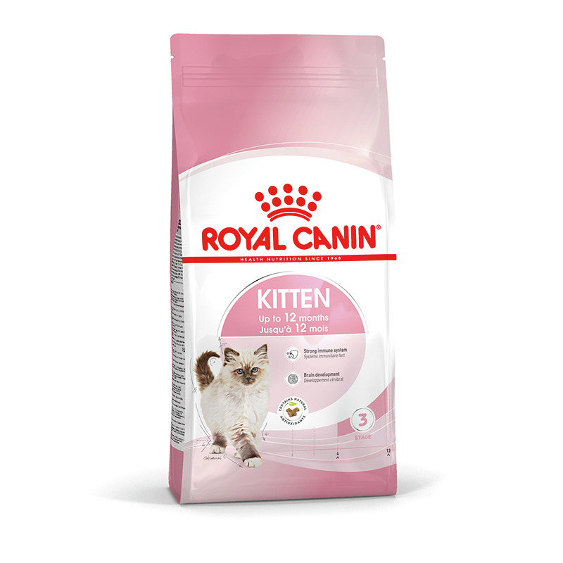 ROYAL CANIN Kitten, für junge Katzen bis 12 Mon., 3 kg, Trockenfutter, unterstützt Immunsystem & Gehirnentwicklung.