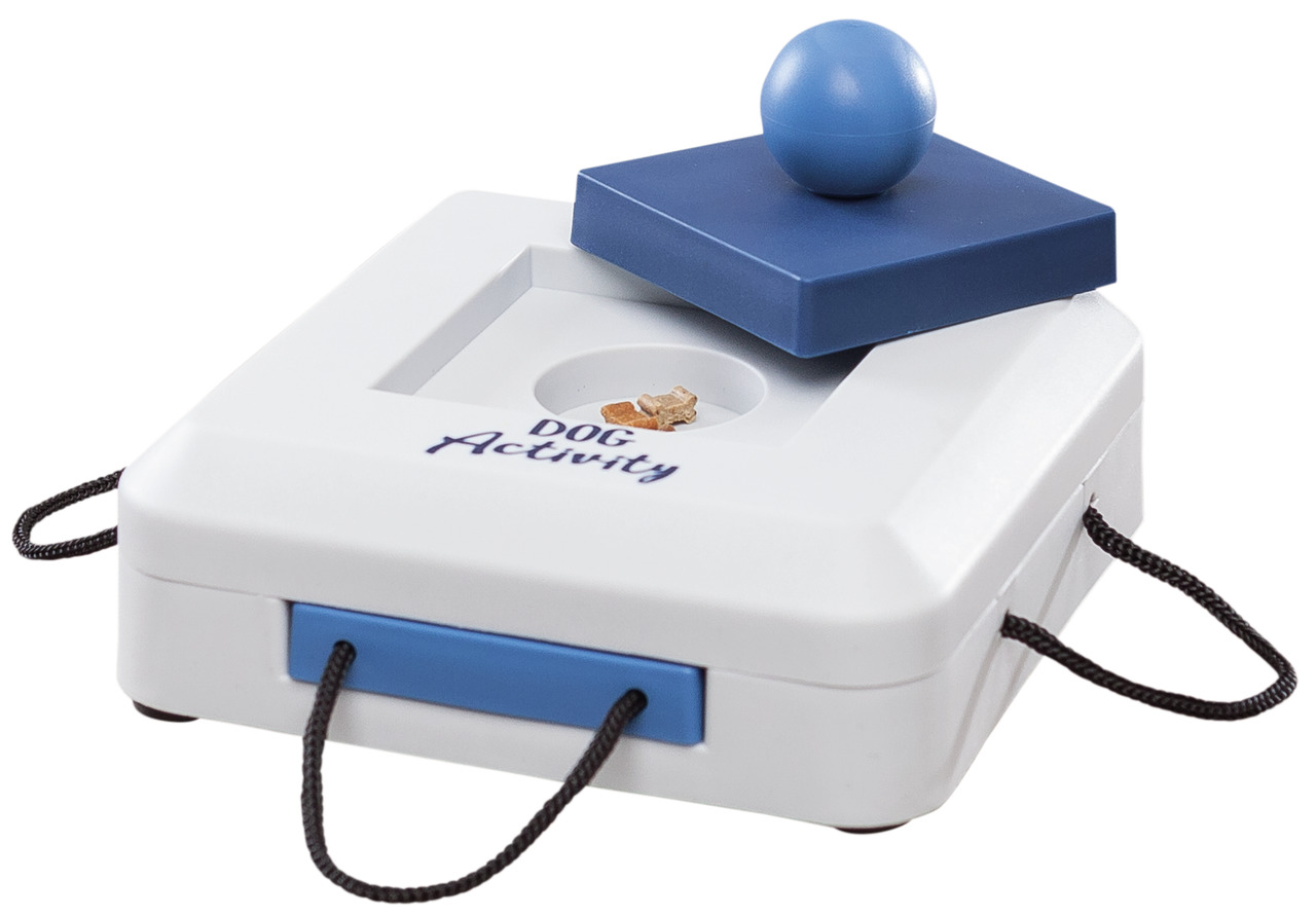 TRIXIE Dog Activity Strategiespiel für Hunde, interaktives Spielzeug, weiß/blau, fördert Intelligenz, gegen Langeweile, für alle Größen.