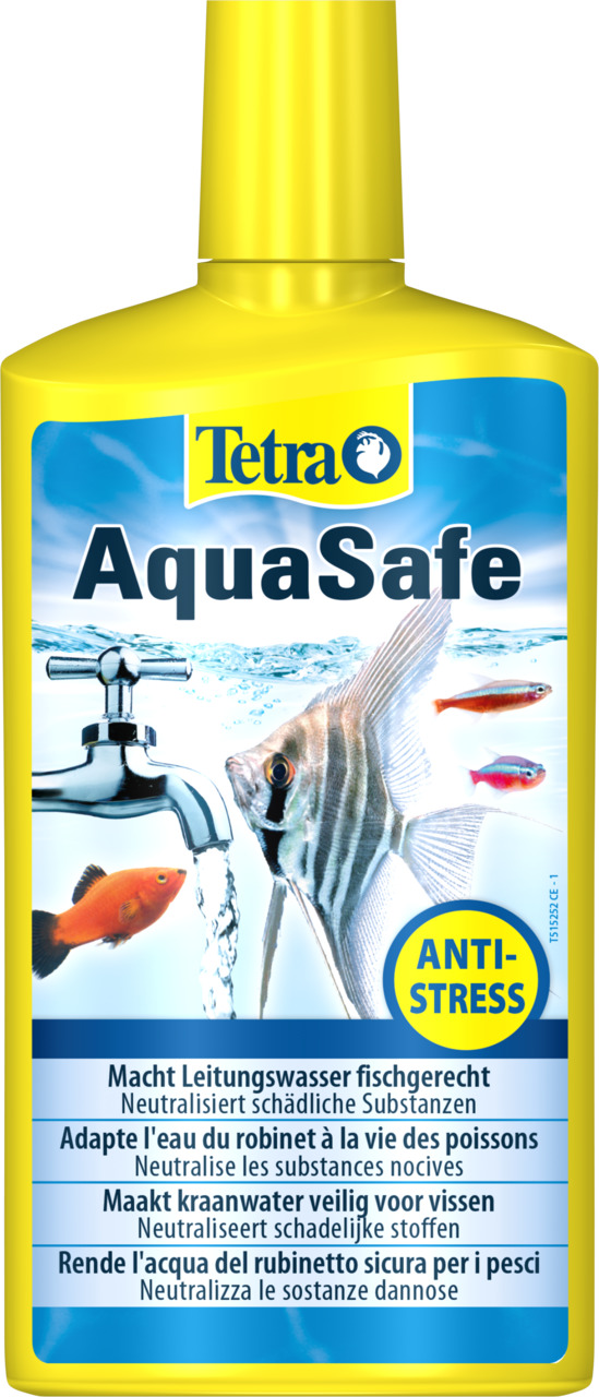 Tetra AquaSafe für Aquarienbesitzer, neutralisiert Schadstoffe, macht Leitungswasser fischgerecht, 500 ml.