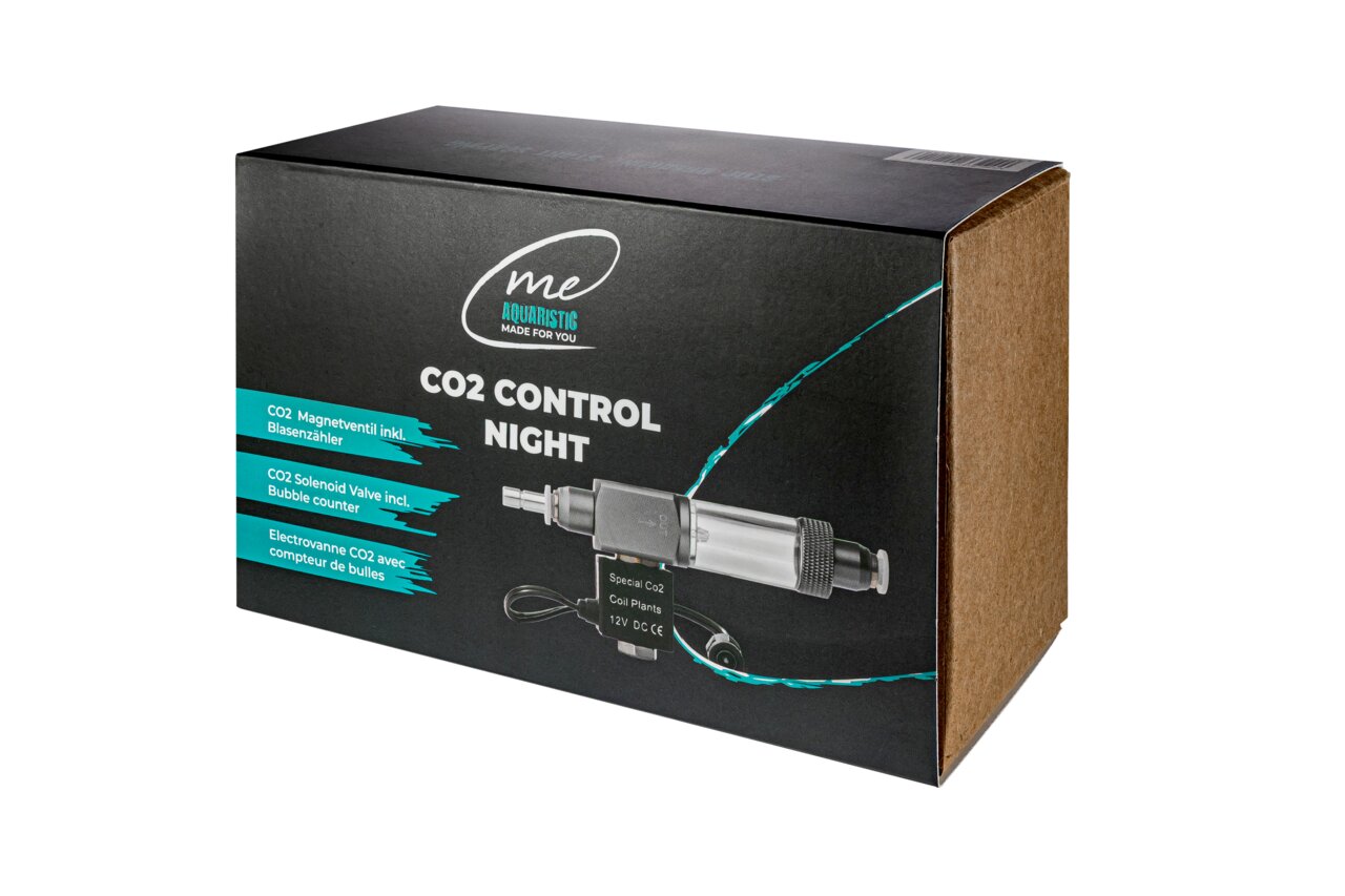 ME Aquaristik CO2 Control Night Magnetventil für Aquarienpflanzen, Zielgruppe Aquarianer, inkl. Blasenzähler, 12V DC CE