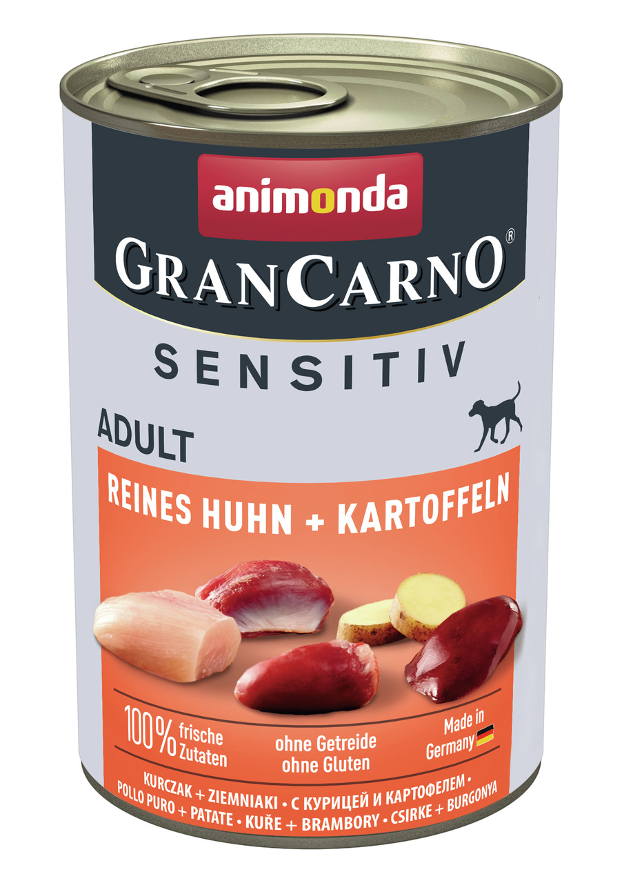 Sparpaket 6 x 400 g Animonda Gran Carno Sensitiv Adult Reines Huhn & Kartoffeln Hunde Nassfutter