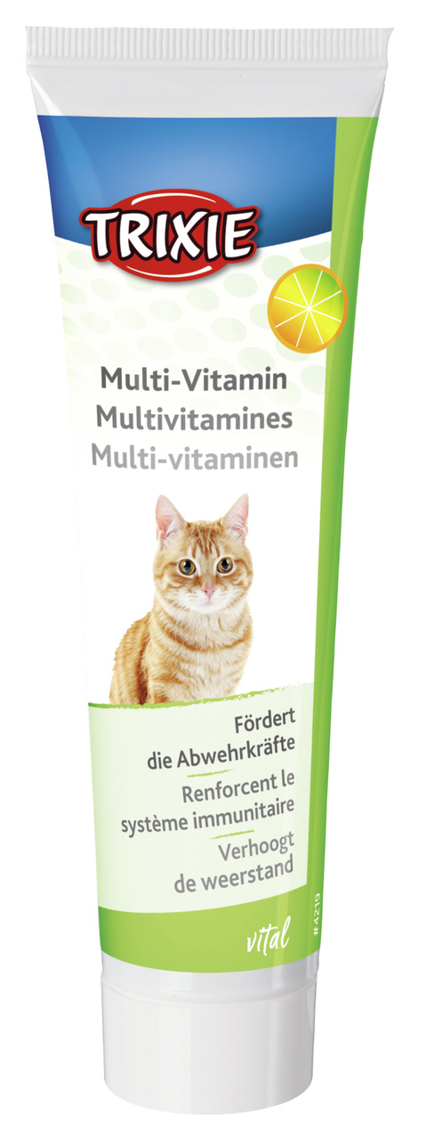 TRIXIE Multi-Vitaminpaste für Katzen, 100 g, unterstützt Abwehrkräfte, Geschmacksneutral.