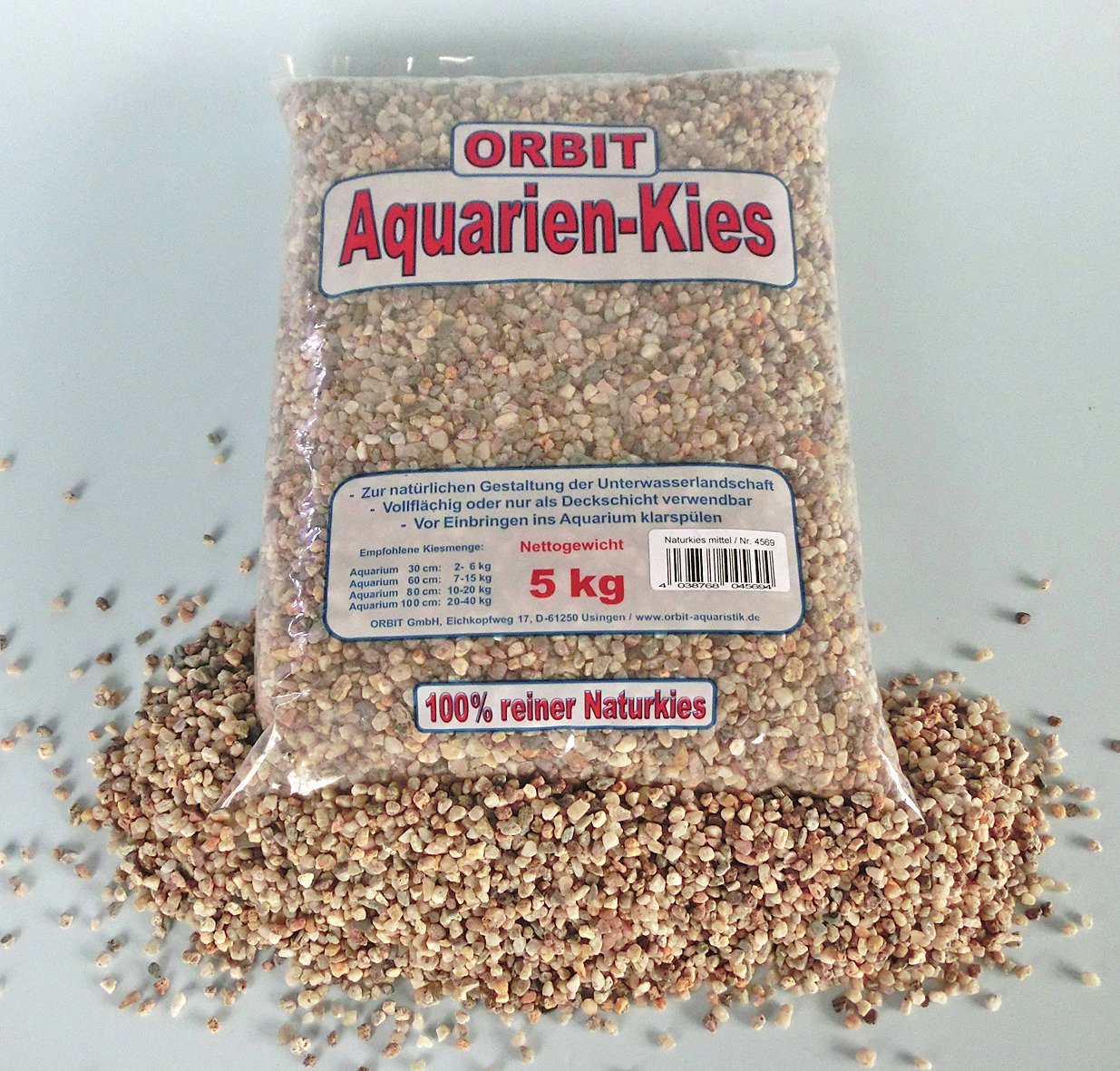 ORBIT Naturkies mittel 5 kg Aquarieneinrichtung
