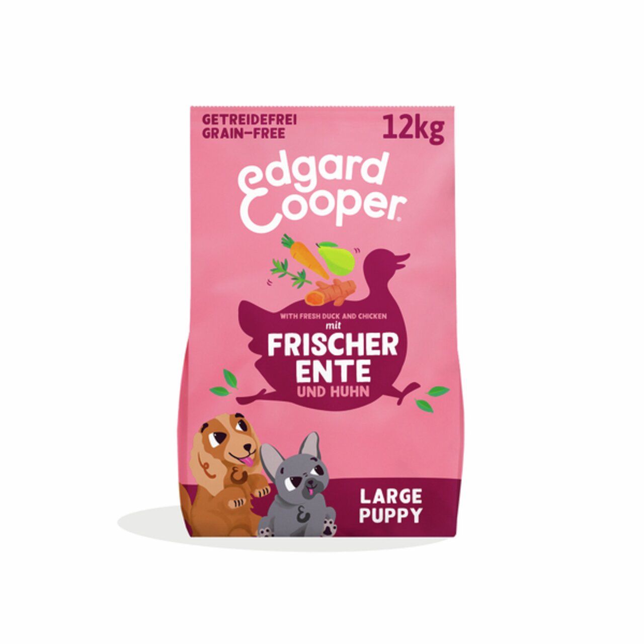 Edgard & Cooper Hundefutter Large Puppy mit frischer Ente und Huhn, getreidefrei, 12 kg. Zielgruppe: große Welpen.