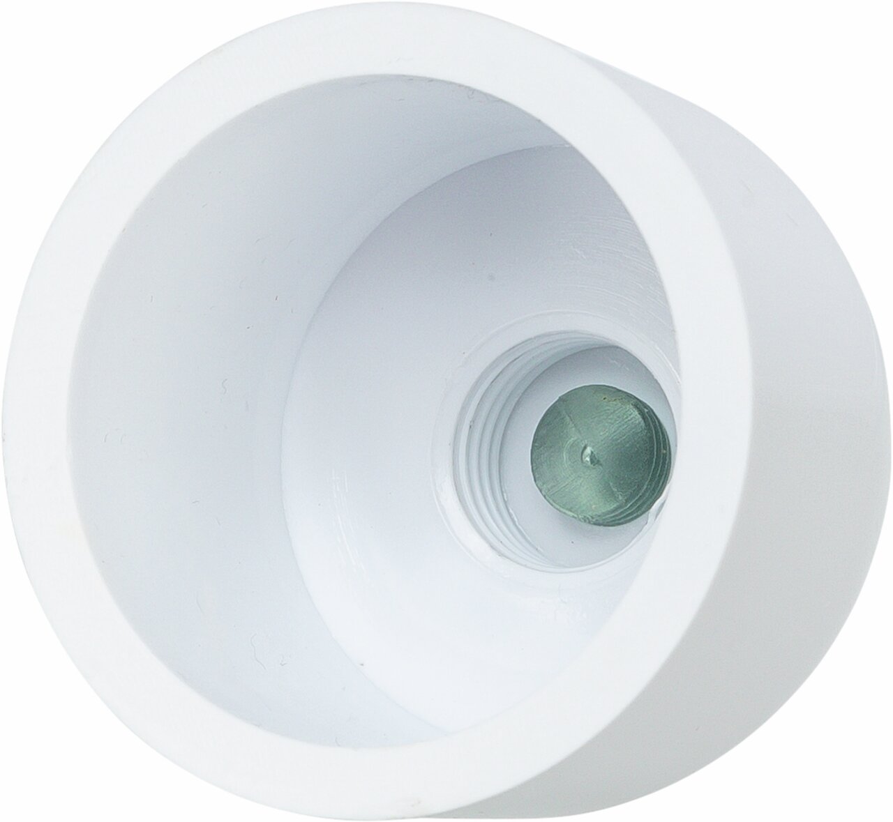 Weiße Plastikbefestigung für TRIXIE-Produkte aus dem Tierbedarf, runde Form mit Gewinde für einfachen Einbau.