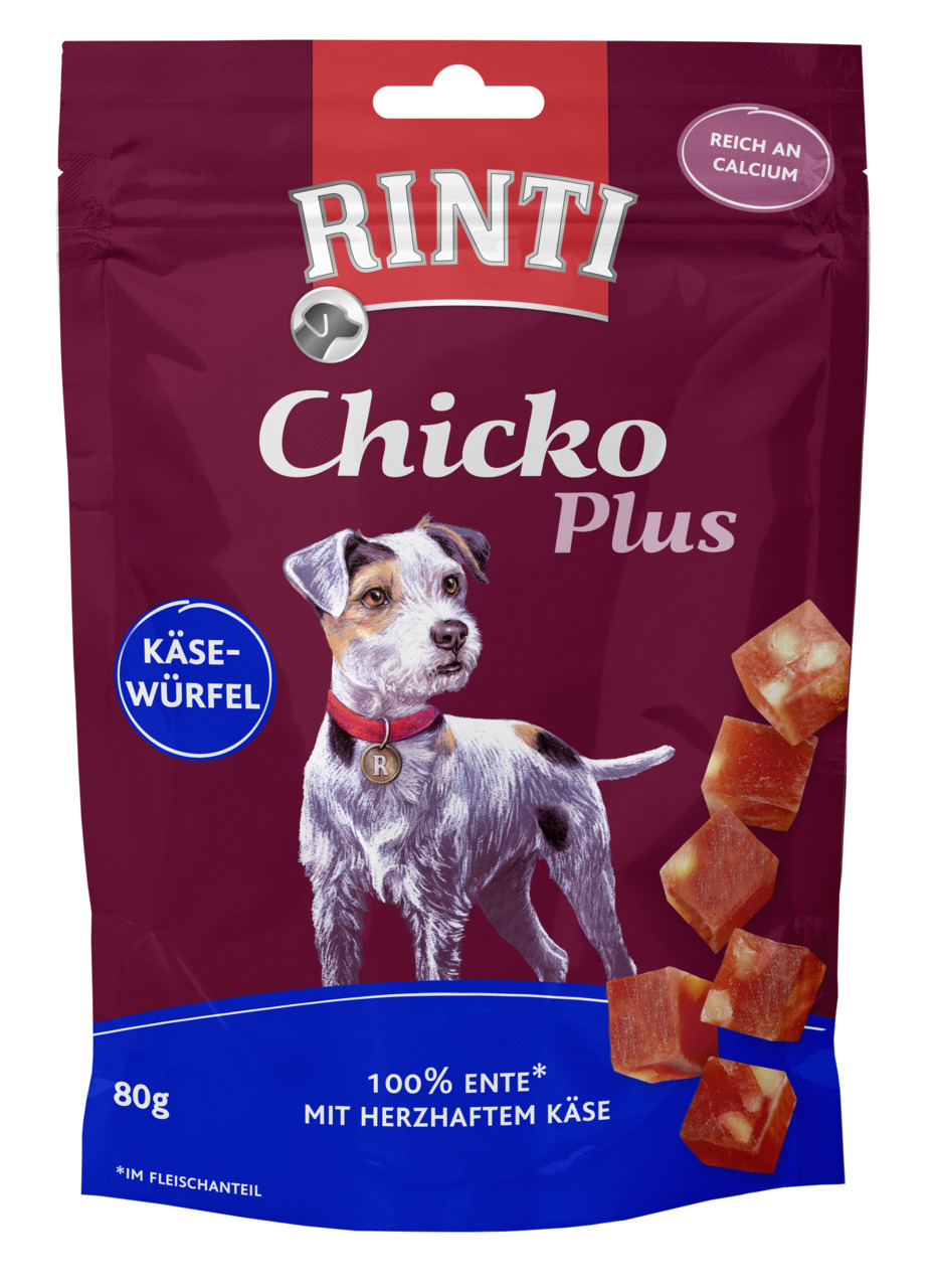 RINTI Chicko Plus Käsewürfel mit Ente 80g Hundesnack