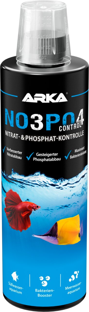 ARKA NO3PO4 Control Bakterien-Booster für Süß- und Meerwasseraquarien, Nitrat- & Phosphat-Kontrolle, 473 ml