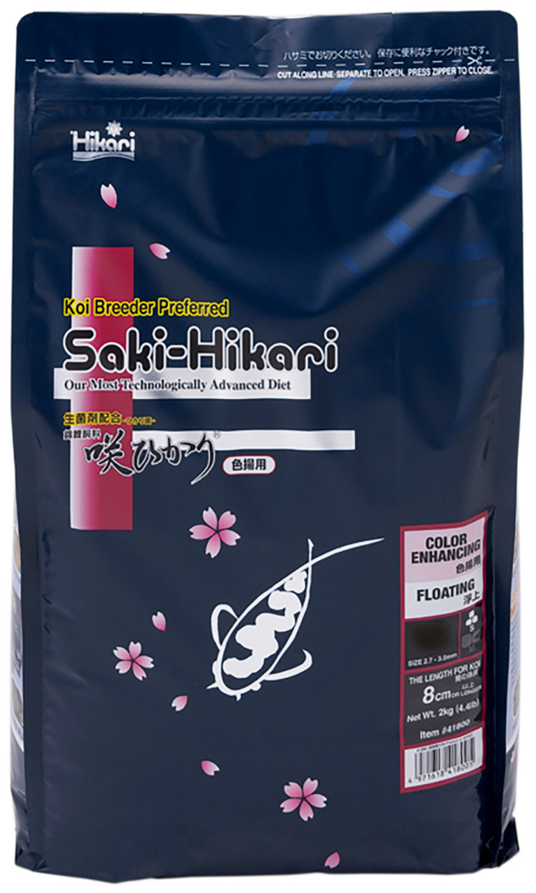 Hikari Saki-Hikari Color Enhancing Floating, Fischfutter für Koi, Farbverstärkung, 2 kg, hochwertig, für Koi-Züchter.