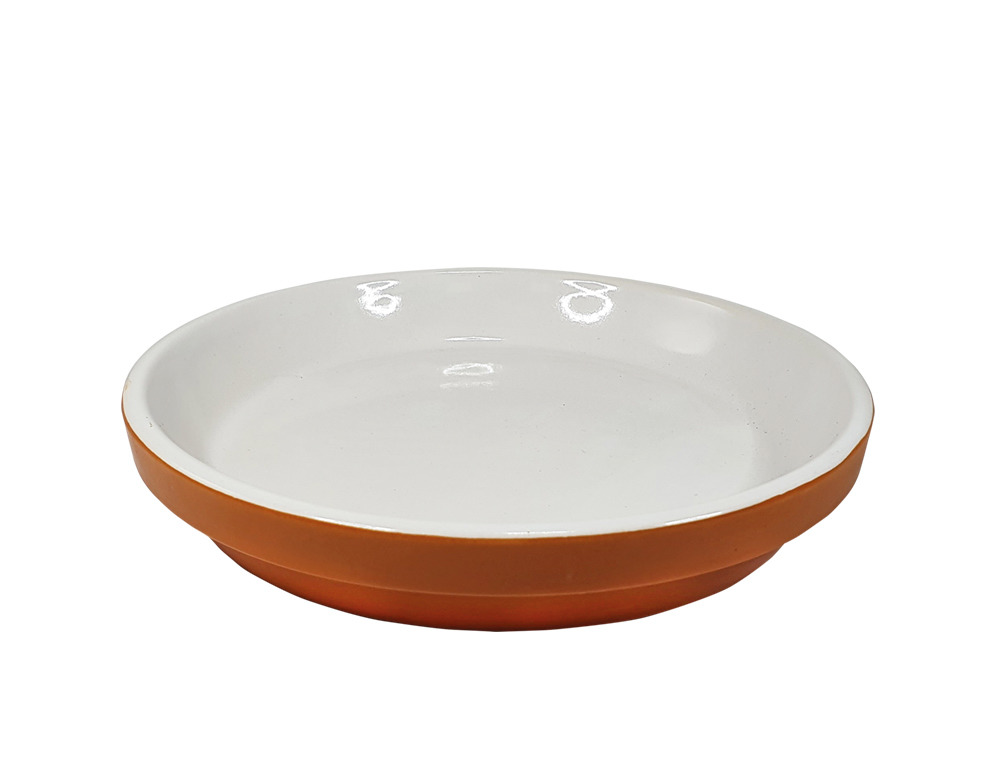 Nobby Futternapf für Katzen & kl. Hunde, Keramik, weiß-orange, robust, leicht zu reinigen, ideal für Trocken--Nassfutter.