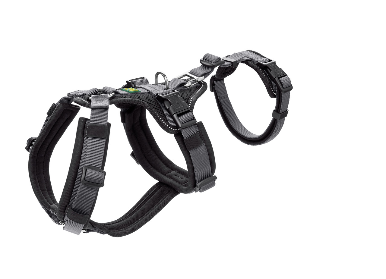 HUNTER Geschirr "Divo" für Hunde, Schwarz, ergonomisch, gepolstert, verstellbar, reflektierend, robust, für Spaziergänge & Outdoor.