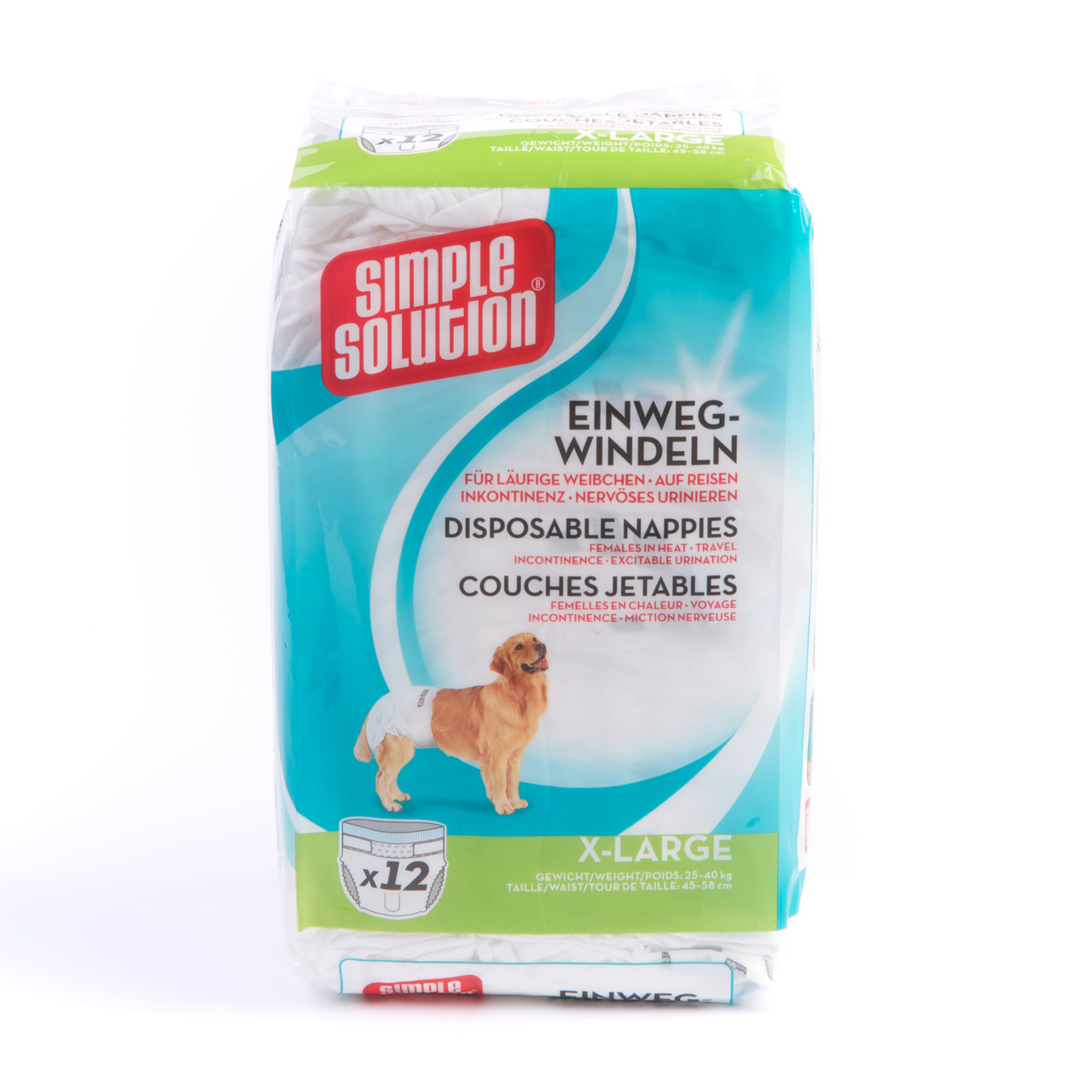 Sparpaket 2 x Simple Solution Einweg-Windeln Hunde Hygiene Inkontinenz XL