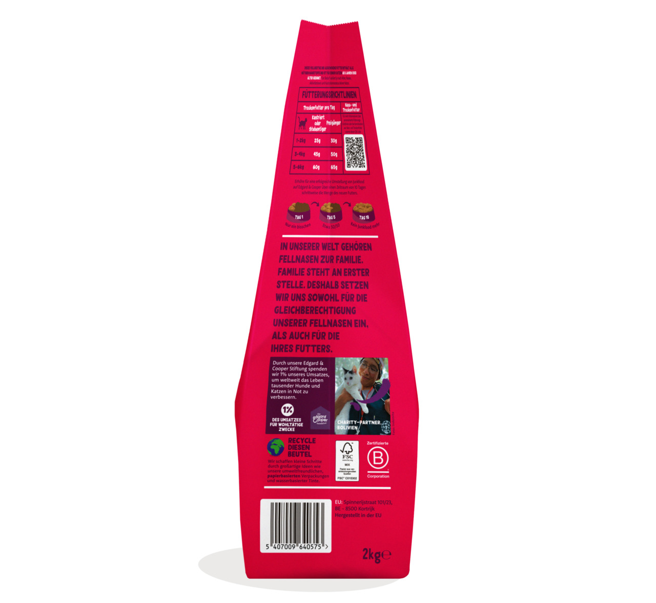 Edgard & Cooper Hundefutter, 2 kg, frisches Huhn, für Hunde, nachhaltig, mit Fütterungsempfehlungen & Hinweis auf wohltätige Zwecke.