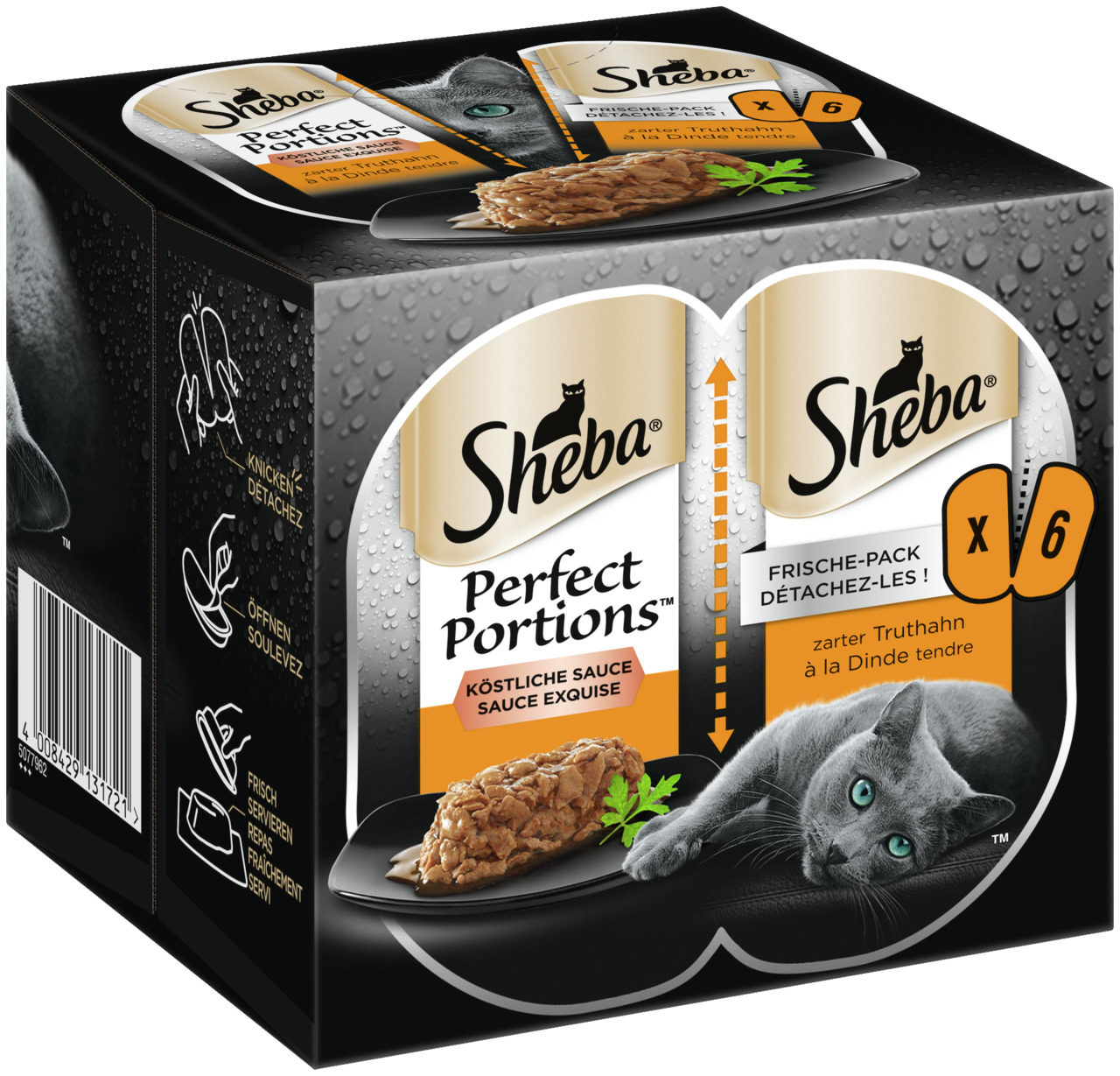 Sheba Perfect Portions mit Truthahn Multipack 6x37,5 Gramm Katzennassfutter
