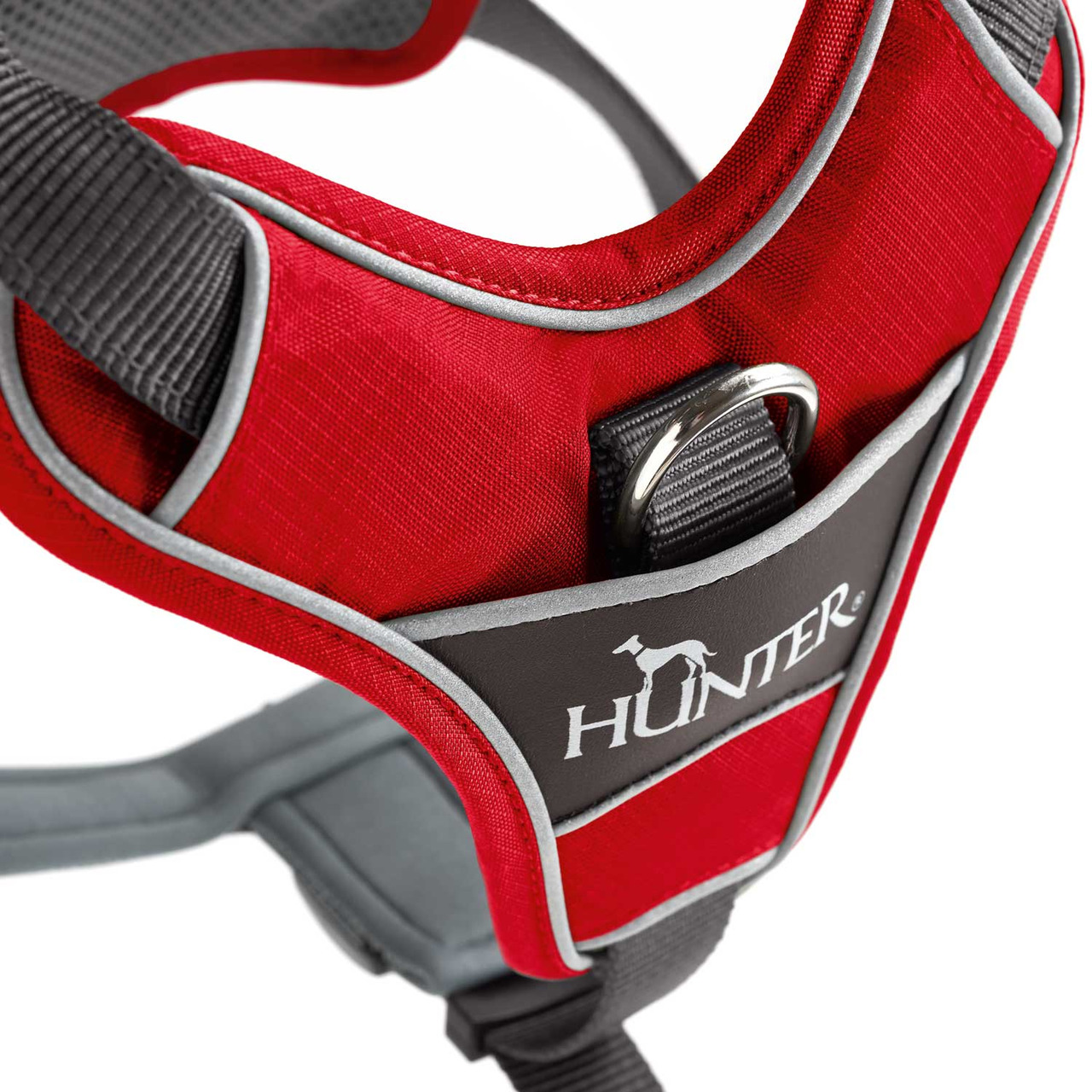 HUNTER Geschirr Divo L rot/grau