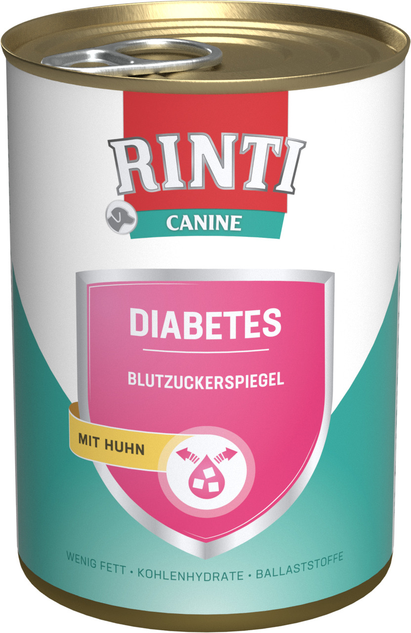 RINTI Canine Diabetes Huhn 400 Gramm Diätnahrung für Hunde