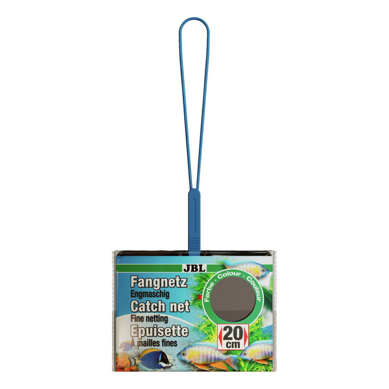 JBL Fangnetz, Kescher-Netz 20 cm, für Aquaristik-Enthusiasten, feinmaschig zum Schutz empfindlicher Fische, farbenfrohe Verpackung.