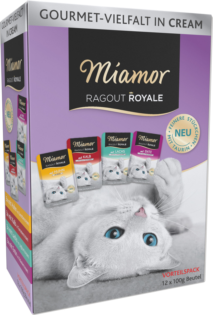 Sparpaket 2 x 12 x 100 g Miamor Ragout Royale Cream Vielfalt Multipack Katzen Nassfutter