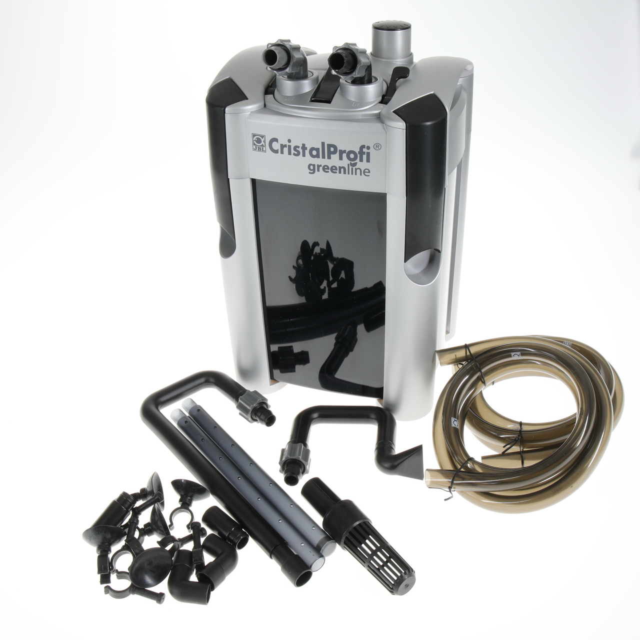 JBL CristalProfi greenline Außenfilter, für Aquarienbesitzer, energieeffizient, inkl. Filterkörper, Schläuche, Ansaugrohre, Zubehör.