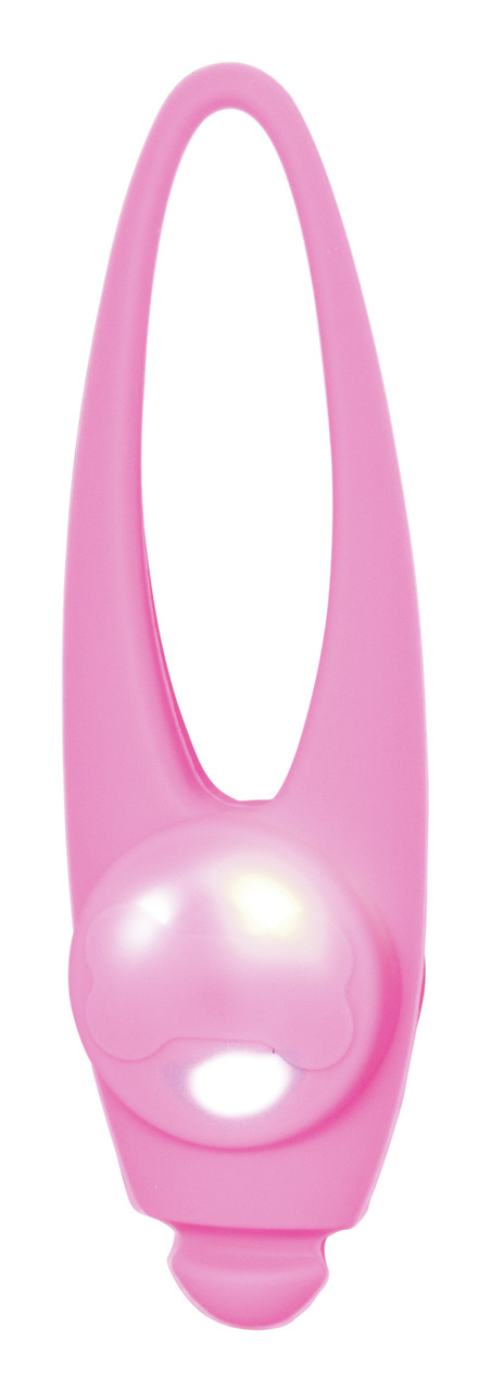 TRIXIE LED-Sicherheitslicht Pink, Zubehör für Hunde, für Sicherheit bei Dunkelheit, helle LED, oval, für alle Größen, am Halsband.
