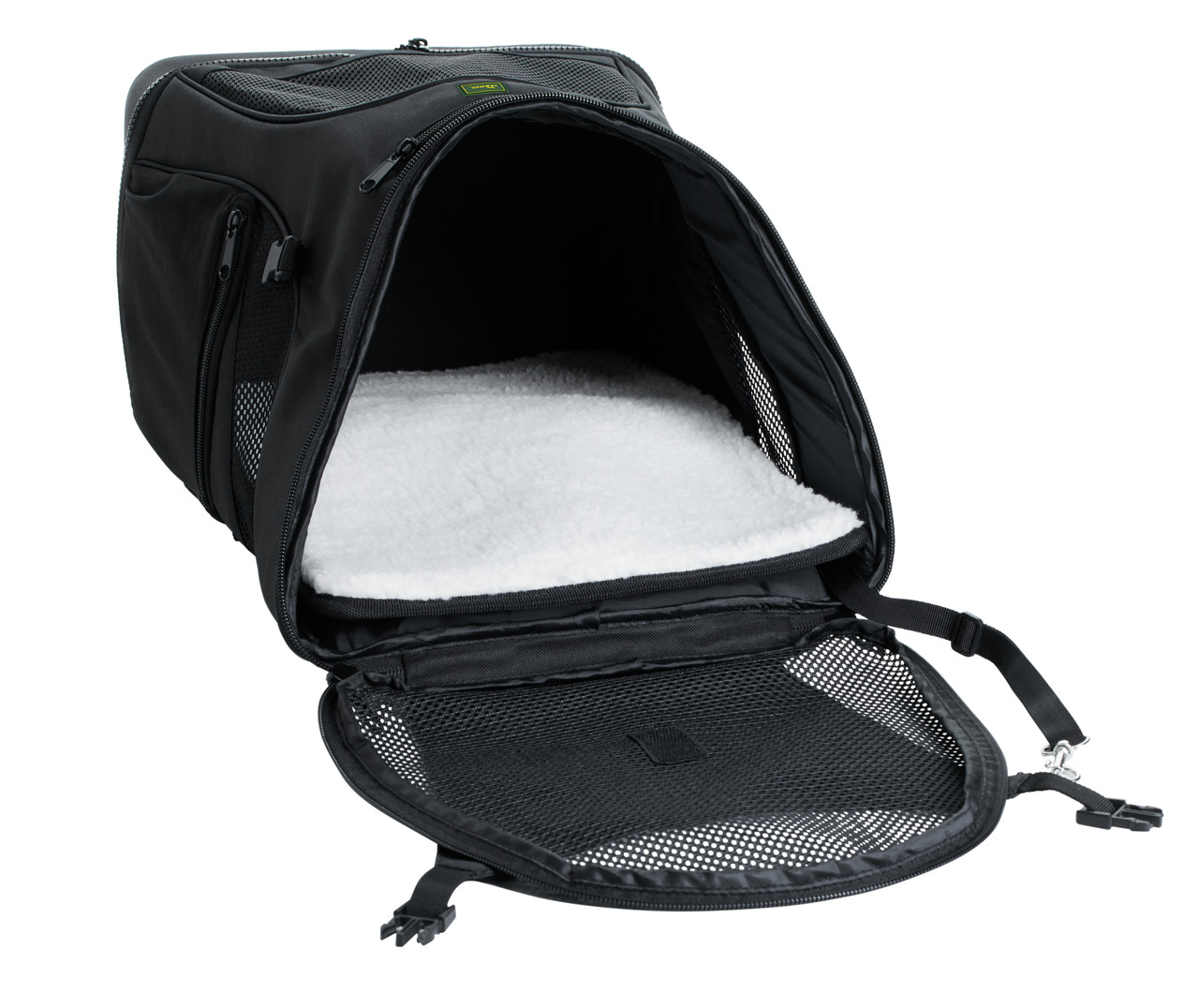 HUNTER Transporttasche Outdoor, für Hunde & Katzen, schwarz, Netzfenster, weiche Liegefläche, ideal für Reisen, Tierarztbesuche.