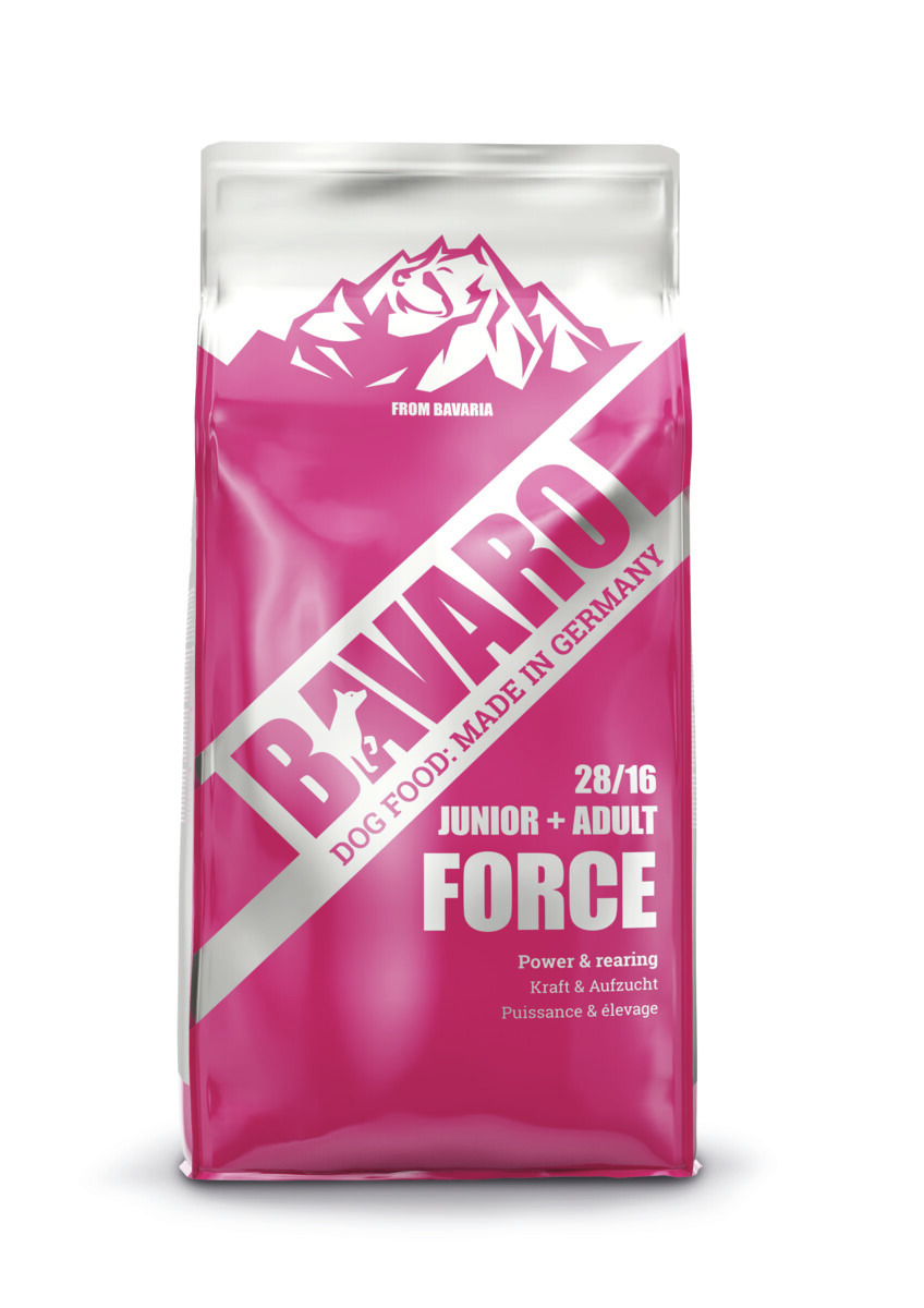 Josera Bavaro Force Hundefutter, für Junior & erwachsene Hunde, unterstützt Kraft & Aufzucht, 15 kg, Made in Germany.