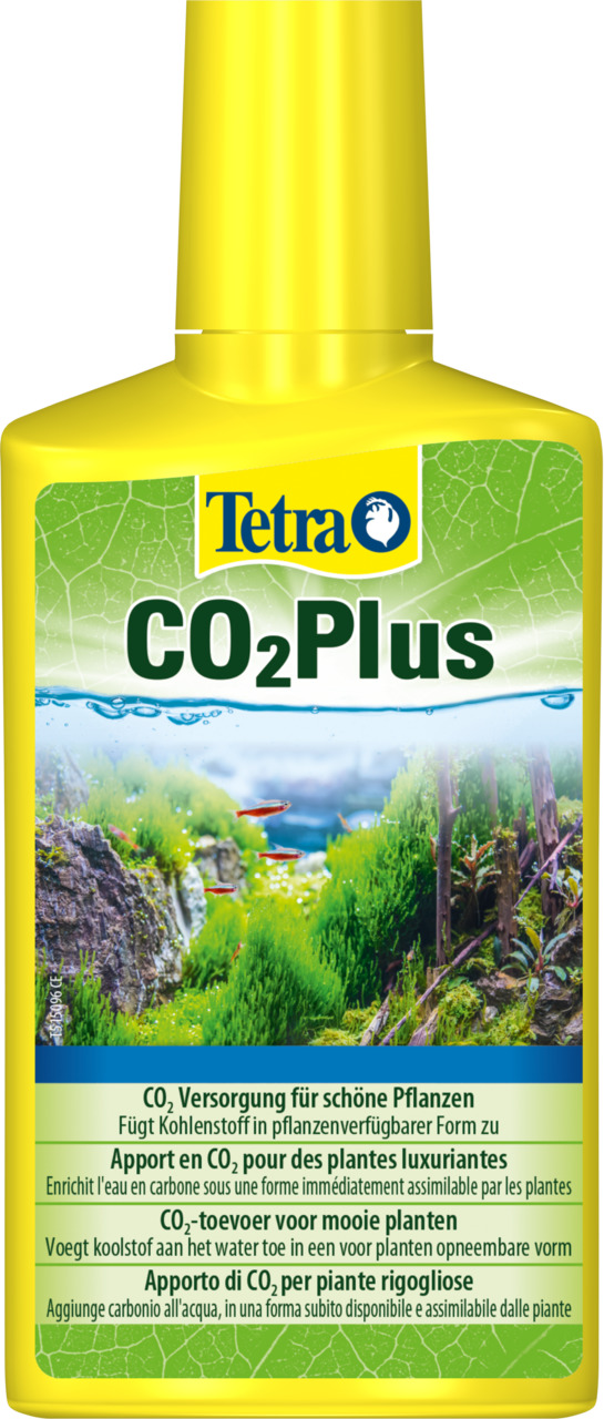 Tetra CO2 Plus, Pflegemittel für Aquarienpflanzen, fördert Pflanzenwachstum, 250 ml, Kohlenstoff in pflanzenverfügbarer Form.