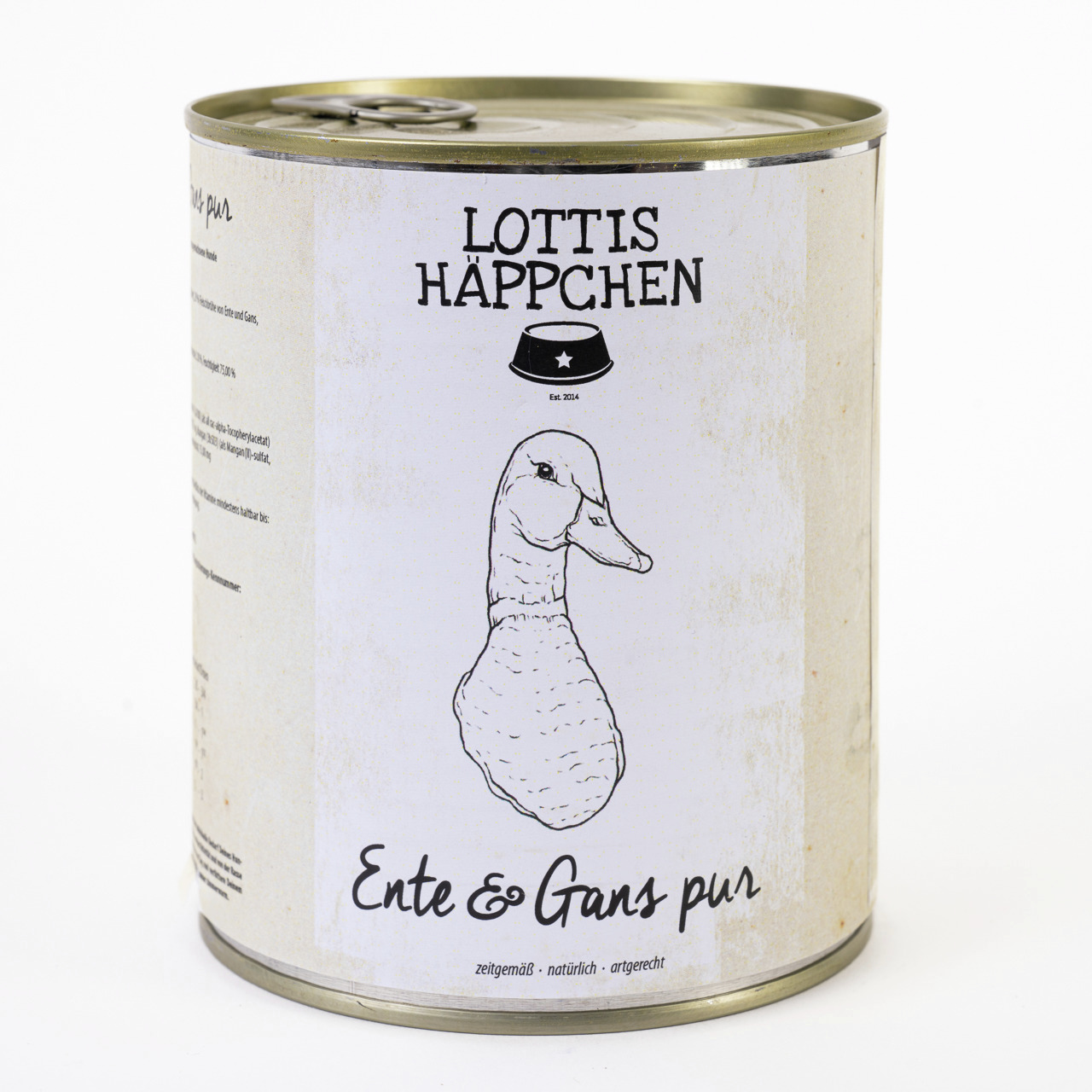 Sparpaket 24 x 800 g Lottis Häppchen Ente & Gans pur Hunde Nassfutter
