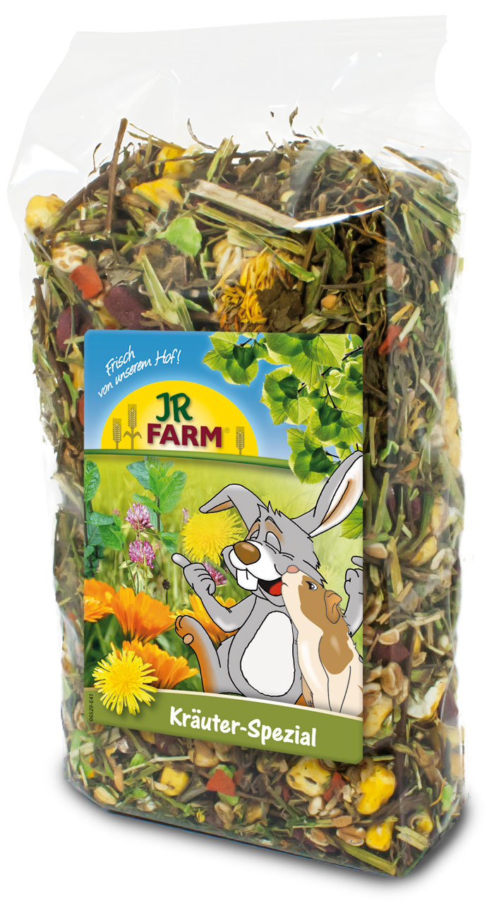 JR FARM Kräuter-Spezial, 500 g, für Kaninchen & Meerschweinchen, Kräutermischung mit getr. Kräutern, Blüten & Gemüse.