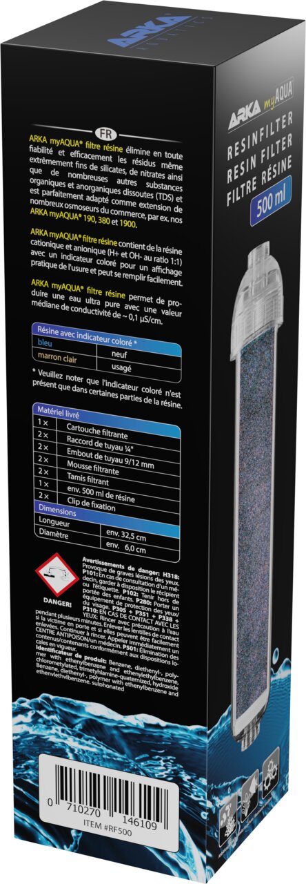 ARKA myAQUA+ Resinfilter 500 ml Harzfilter für Aquarien, entfernt Nitrat, Silikat und organische Stoffe aus Wasser.