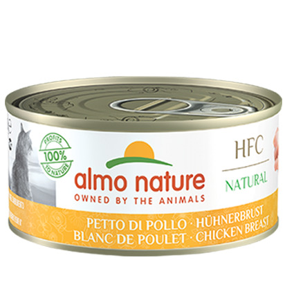 Almo Nature HFC Natural Katzenfutter, Hühnerbrust, 100 % natürliche Zutaten, für Katzen, 70 g.