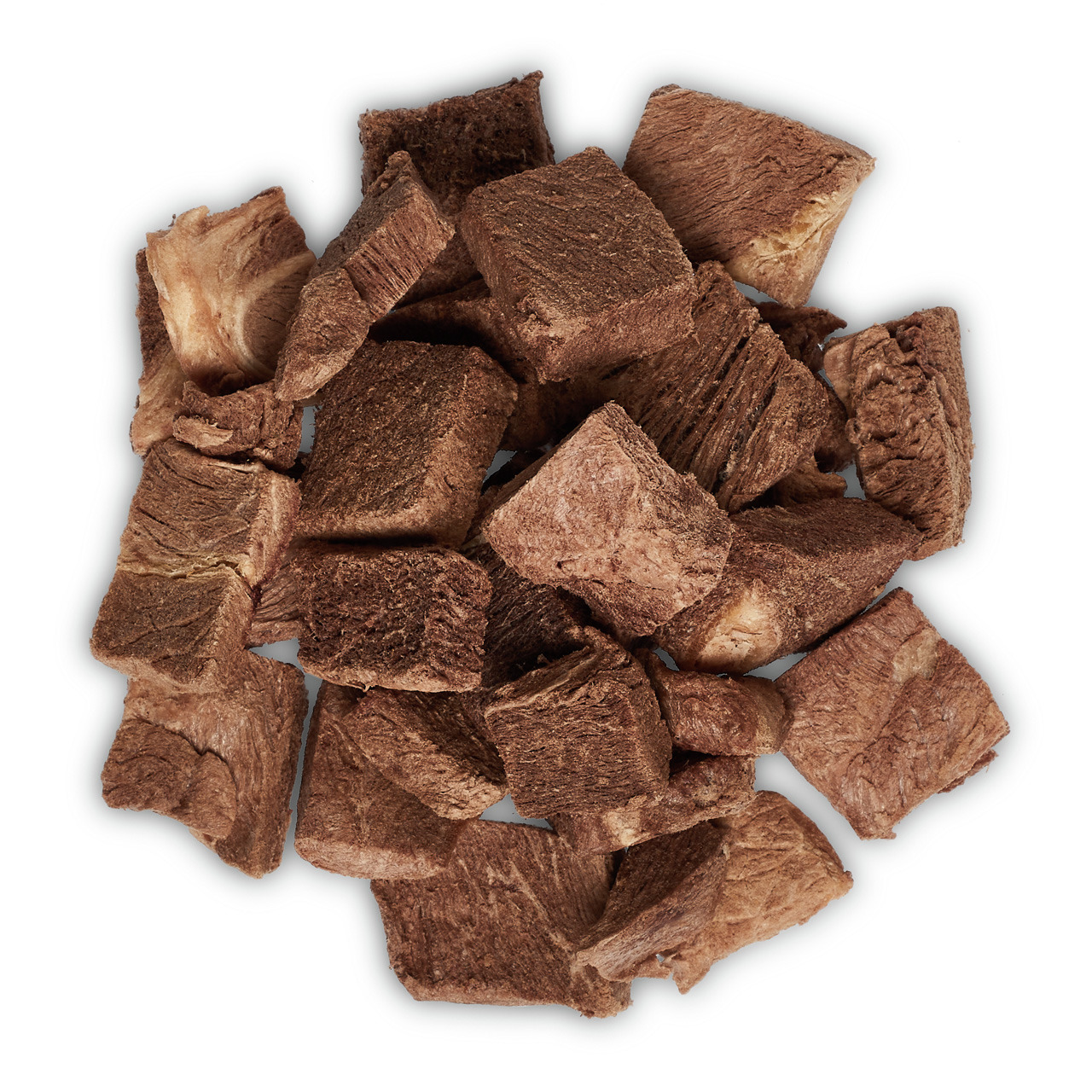 Lottis Häppchen Rinderlunge, gefriergetrocknet, Snack für Hunde, natürlich & gesund, würfelförmig, braun, ideal als Belohnung, 125 g.