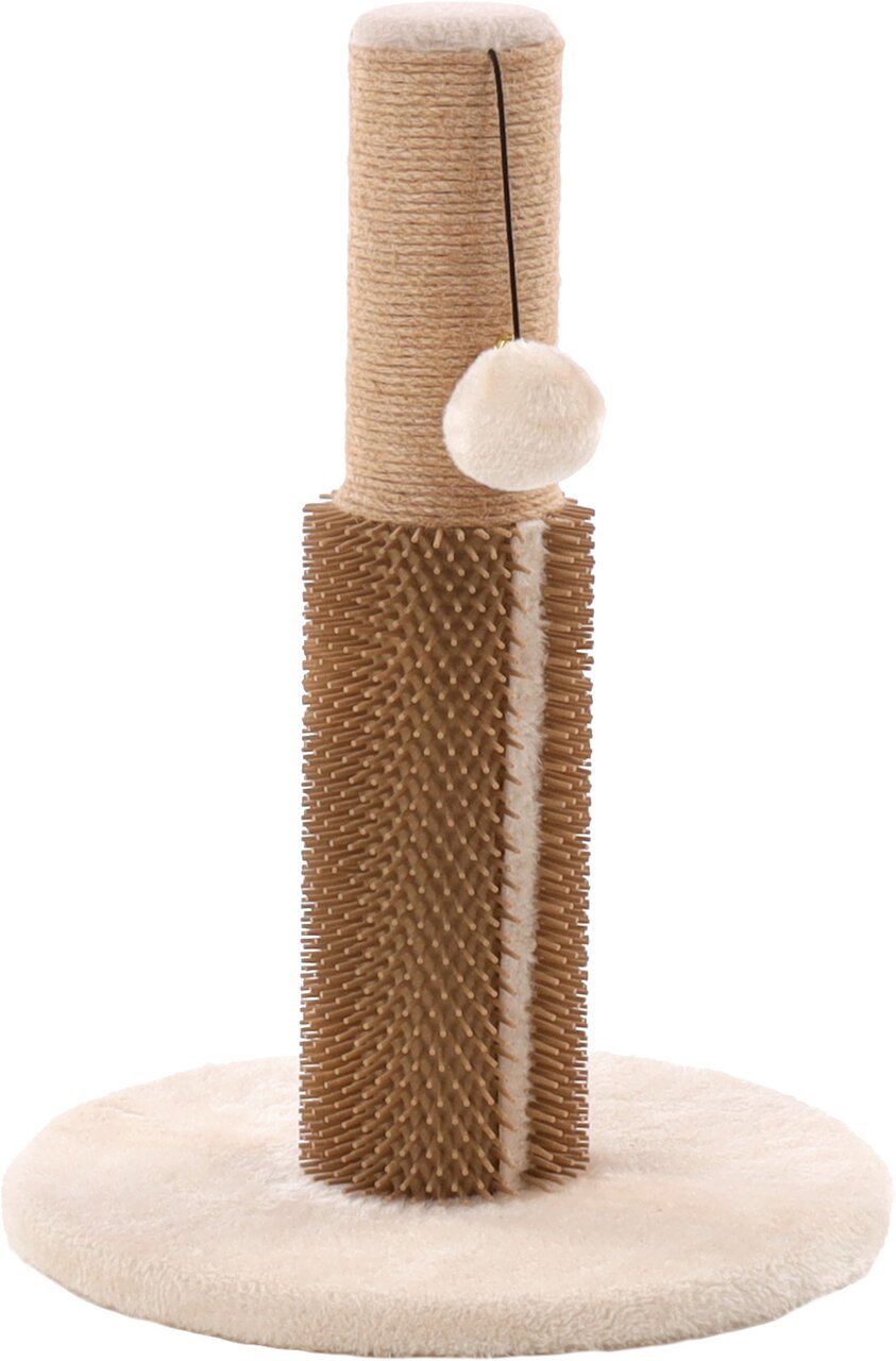 Flamingo Kratzbaum "Cat Scratcher Deluxe" für Katzen, Sisalsäule, Plüschbasis, Bürste, Spielball, ideal zur Krallenpflege, ca. 125 Zeichen.