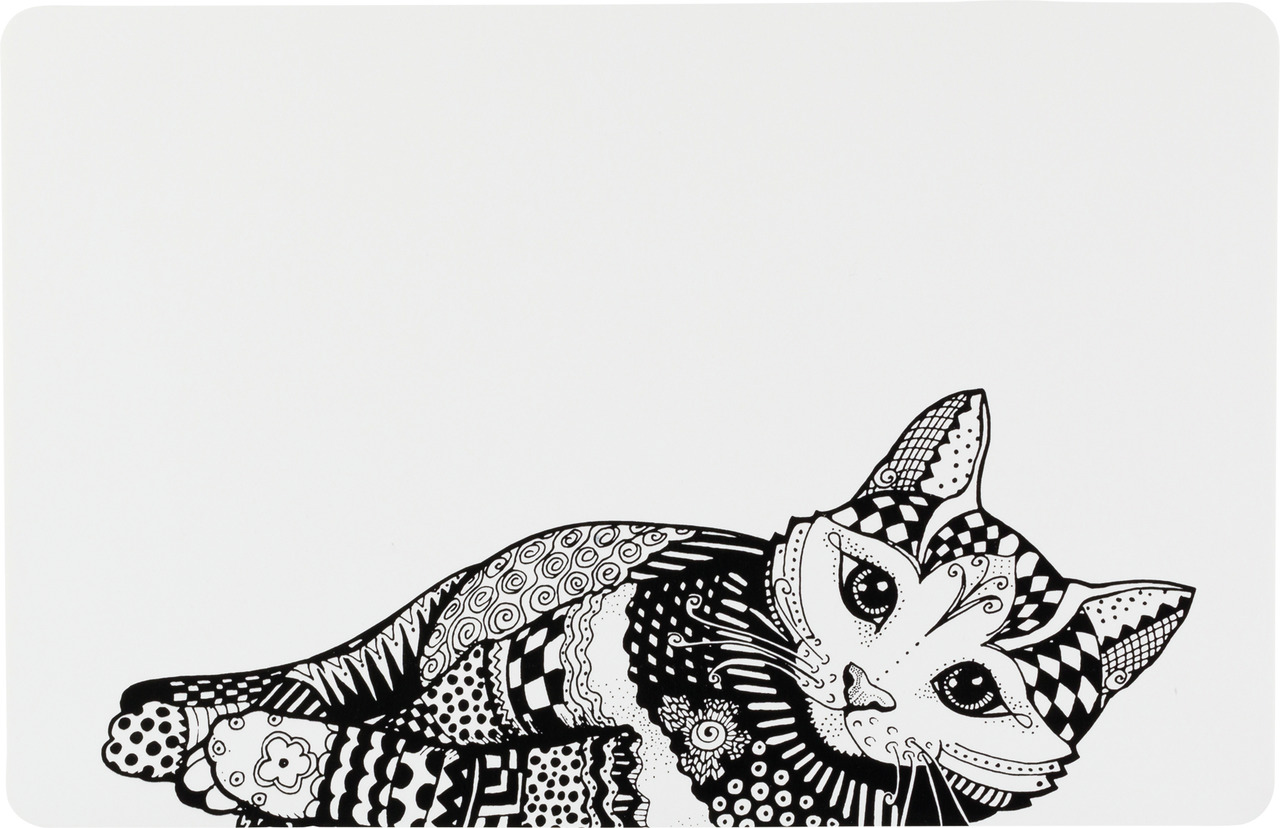 Trixie Napfunterlage Motiv Zentangle Katzen Zubehör 44 x 28 cm