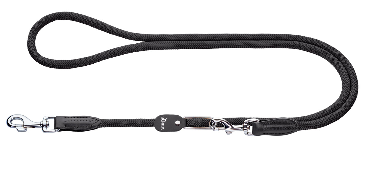 Hundeleine HUNTER, Nylon, für alle Hundegrößen, stabiler Metallkarabiner, verstellbar, ideal für Spaziergänge/Training, langlebig.