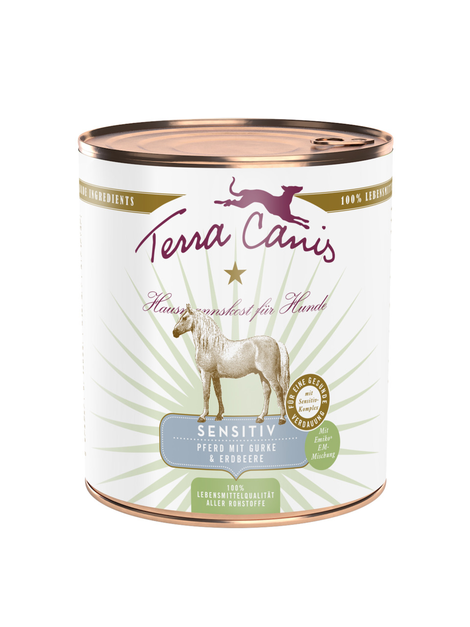 Sparpaket 6 x 800 g Terra Canis Sensitiv Pferd mit Gurke & Erdbeere Hunde Nassfutter