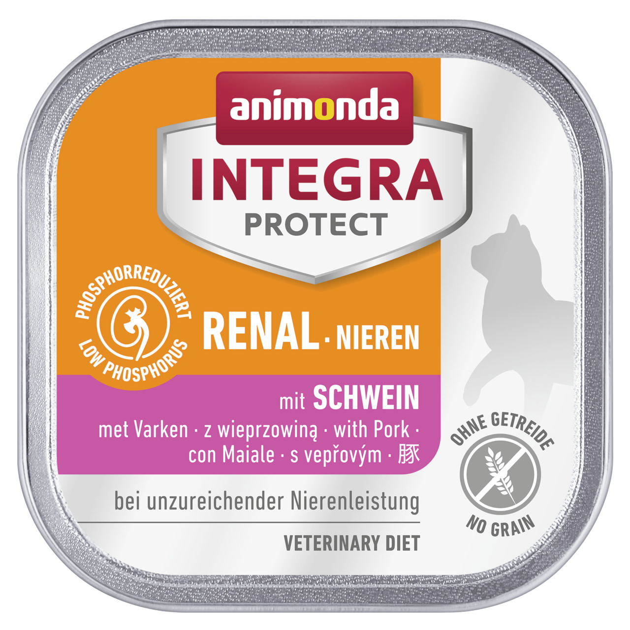 Animonda Integra Protect Renal Katzenfutter, Schwein, 100 g, getreidefreies Nassfutter für Katzen mit Nierenproblemen.